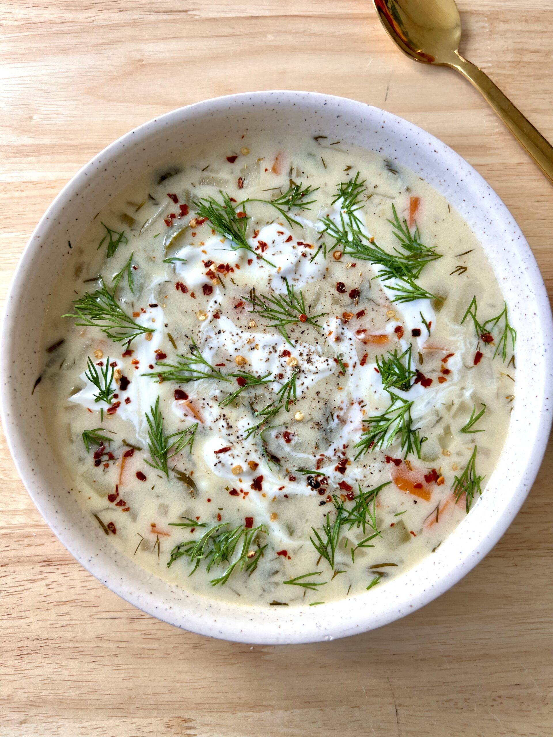 Recreating a Deli Classic: Creamy Cucumber & Dill Pickle Soup