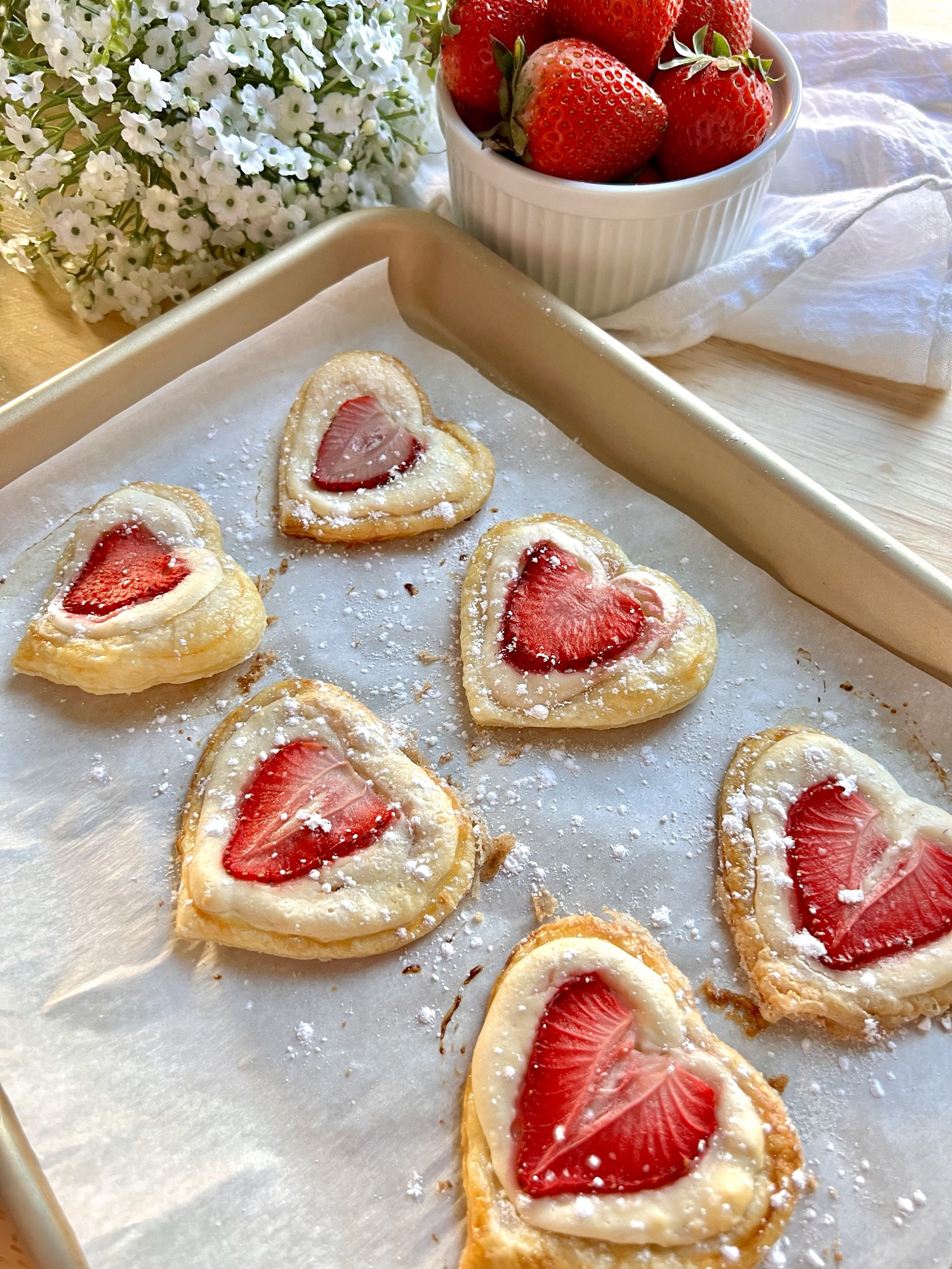 Strawberry Cheesecake Danish Hearts - Kenna's Cooks