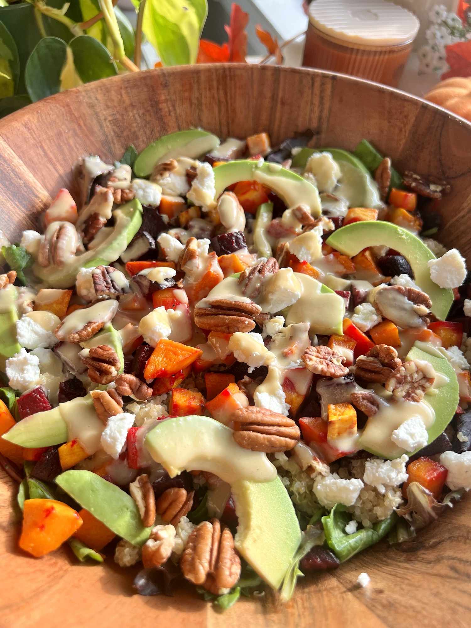 golden harvest salad dressing Who knew a fall salad could look this good?! The Golden Harvest salad is bursting with roasted beets, creamy goat cheese, golden raisins, and raspberry vinaigrette