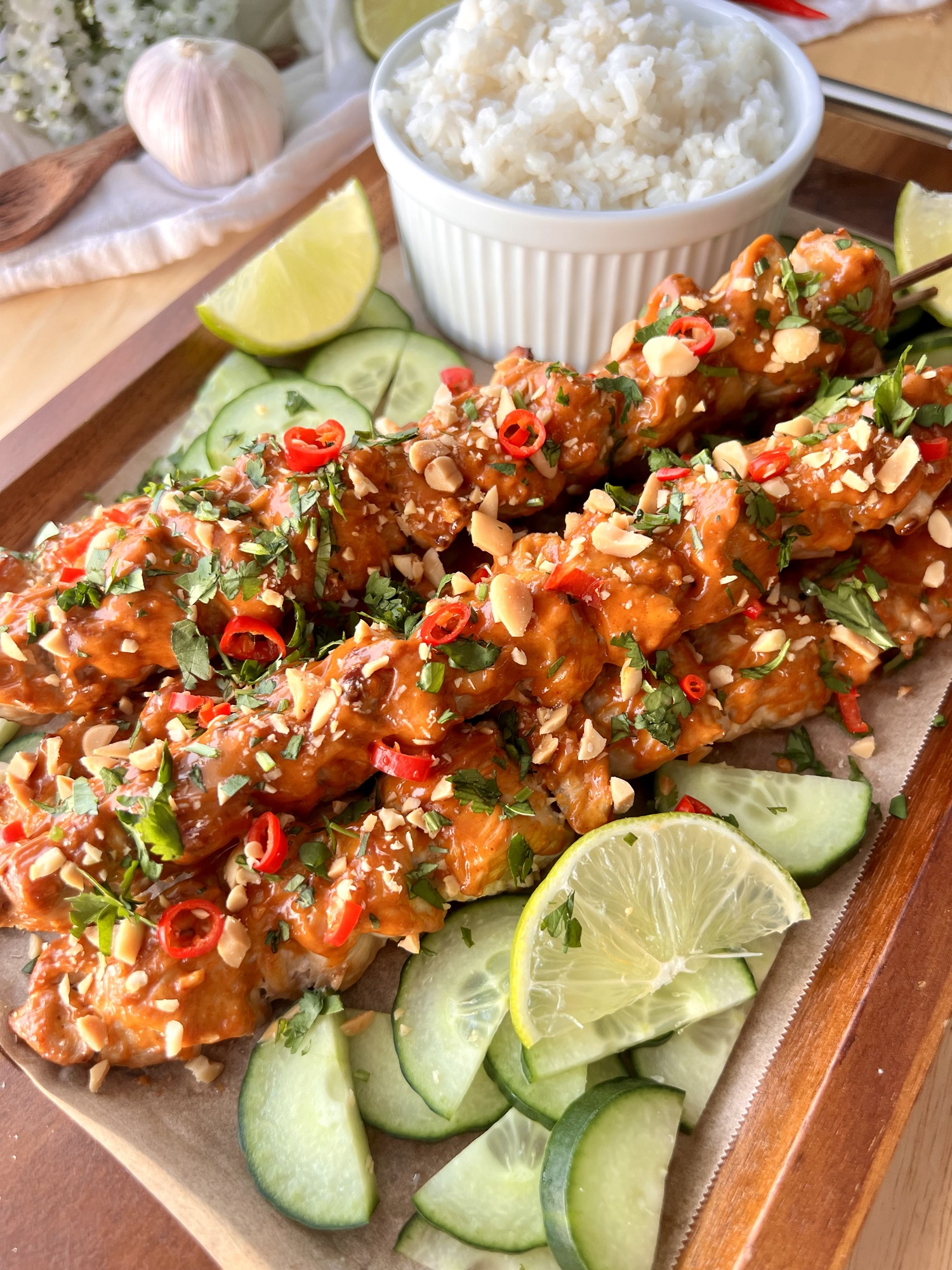 Air Fryer Thai Chicken Skewers - Kenna’s Cooks